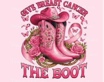 Dale una patada al cáncer de mama PNG, Cinta rosa PNG, Concientización sobre el cáncer de mama, Camiseta de guerrera contra el cáncer de mama, Vaquera rosa, Descarga digital