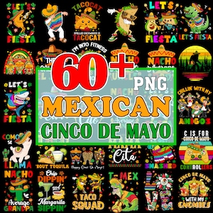 Más de 60 paquetes mexicanos Png, Paquete Cinco De Mayo Png, Mama Cita, Cinco De Drinko Png, png occidental, Fiesta Squad Png, Descarga de diseño de sublimación