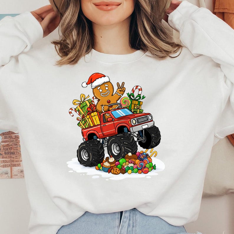 Merry Christmas Bruh PNG, Gingerbread Man Monster Truck PNG, Funny ...