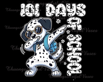 101 Schultage Dalmatiner Hund Png, Kindergarten Png, 101 Schultage Png, ich habe 100 Tage überlebt, Geschenk für Schüler, Schulanfang