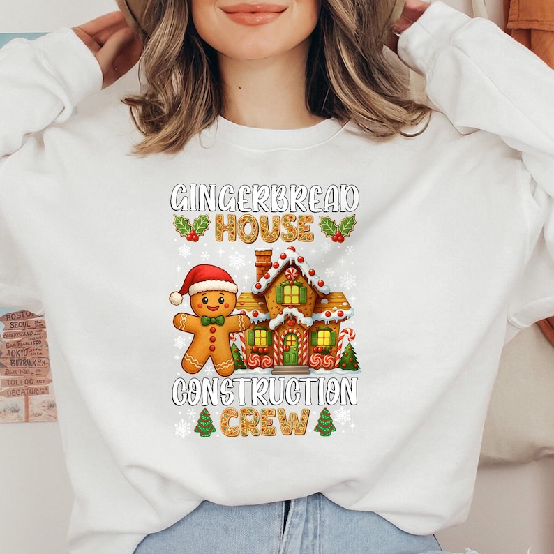 Gingerbread Crew Gingerbread House Construction Crew PNG, Funny Christmas Shirt ...