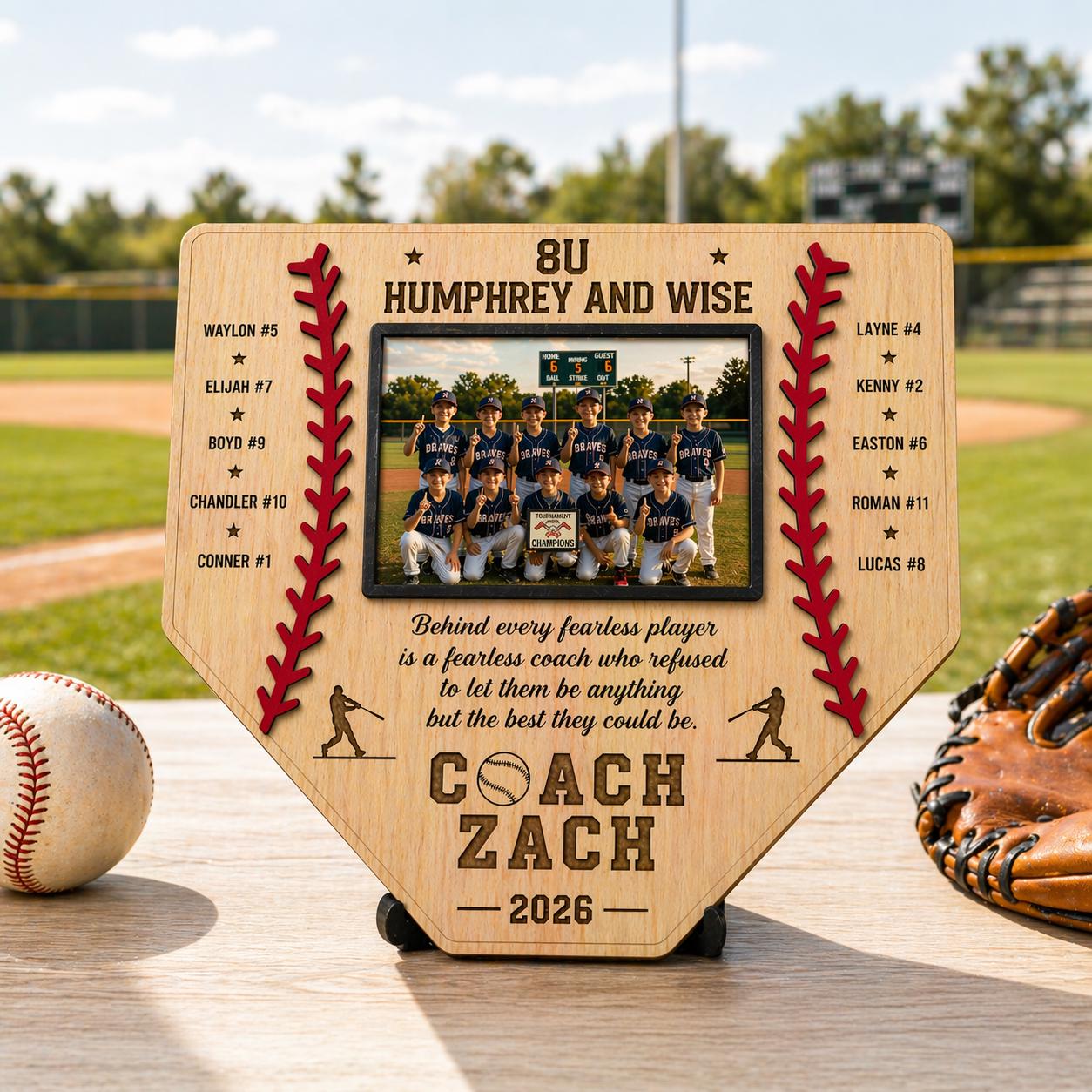 Personalized Baseball Home Plate Sign With Photo, Baseball Coach Gift ...