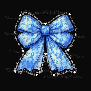 Blue Ribbon Month Png, In November We Wear Blue For Diabetes Awareness Png, Sugar-Free Month, Diabetes Warrior Support, Gifts For Diabetic