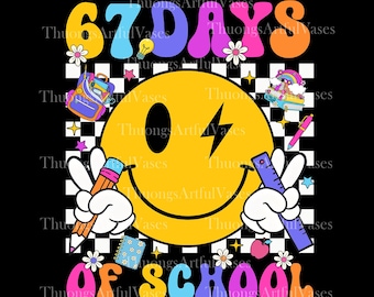 67 días de escuela PNG, Sobreviví 67 días de escuela PNG, 100 días de escuela Clipart, Meme escolar divertido, Regalo para maestro y estudiante Archivo digital