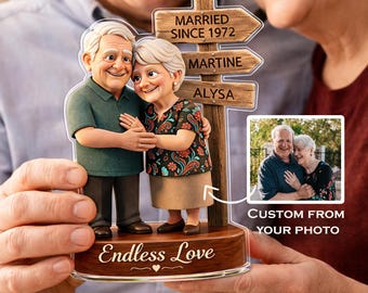 Personalized Couple From Photo, Custom Sign Acrylic Plaque, Growing Old Together Gift, Funny Gift for Him, Her, Wedding Anniversary Keepsake