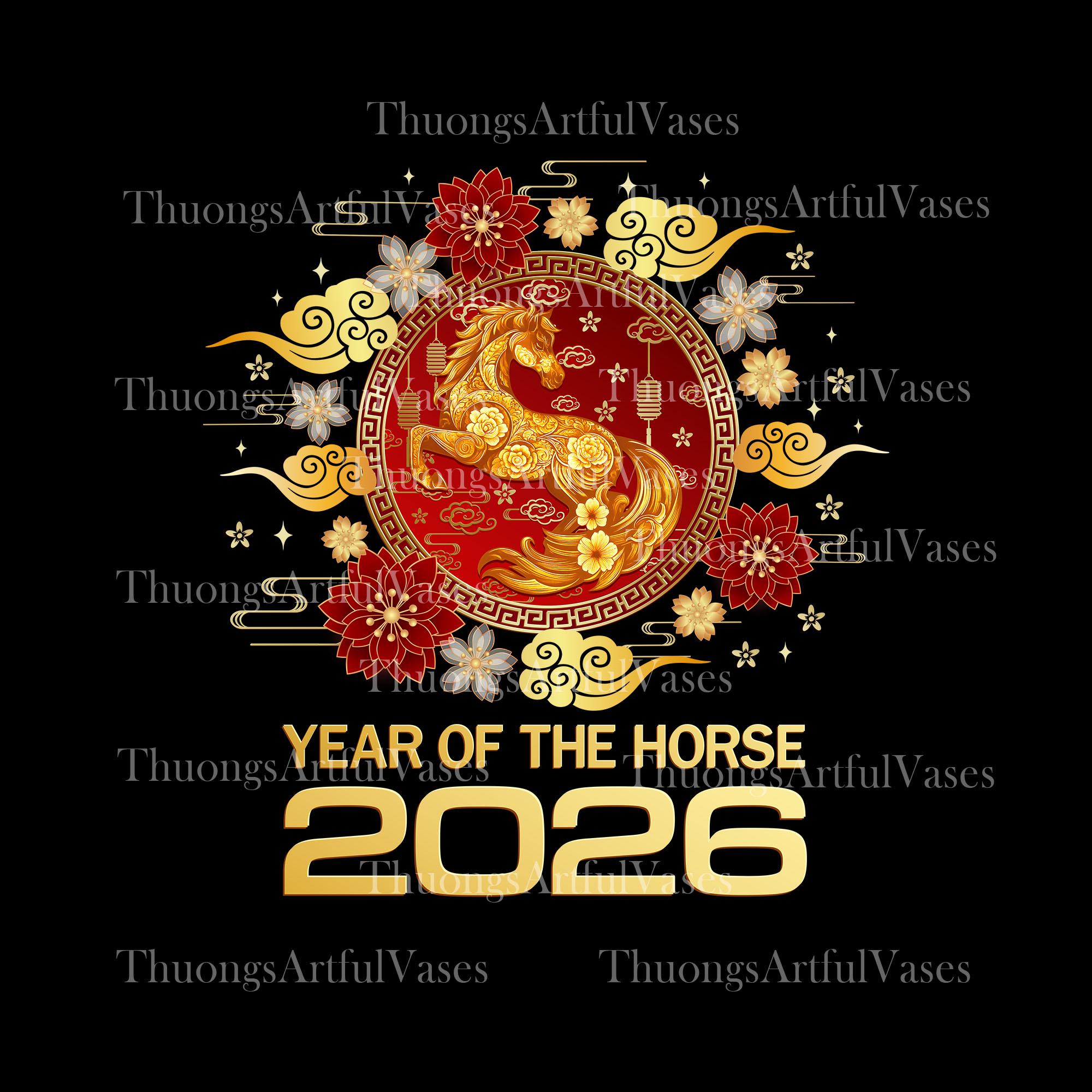 Year of the Horse 2026 PNG, Chinese Zodiac 2026 Png, Lunar New Year ...