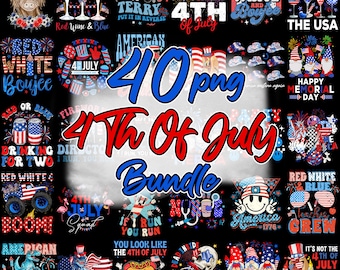 4th of July Mega Bundle, Independence Day PNG, 40 Designs Fourth of July, Heather Roberts Art Bundle, America Patriotic Png, USA Flag PNG