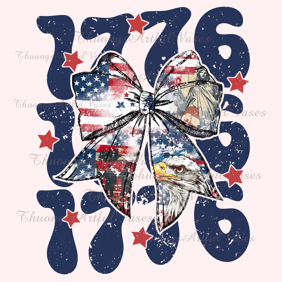 Coquette American Girl Png, Coquette Bow 1776 Png, 4th of July Png ...