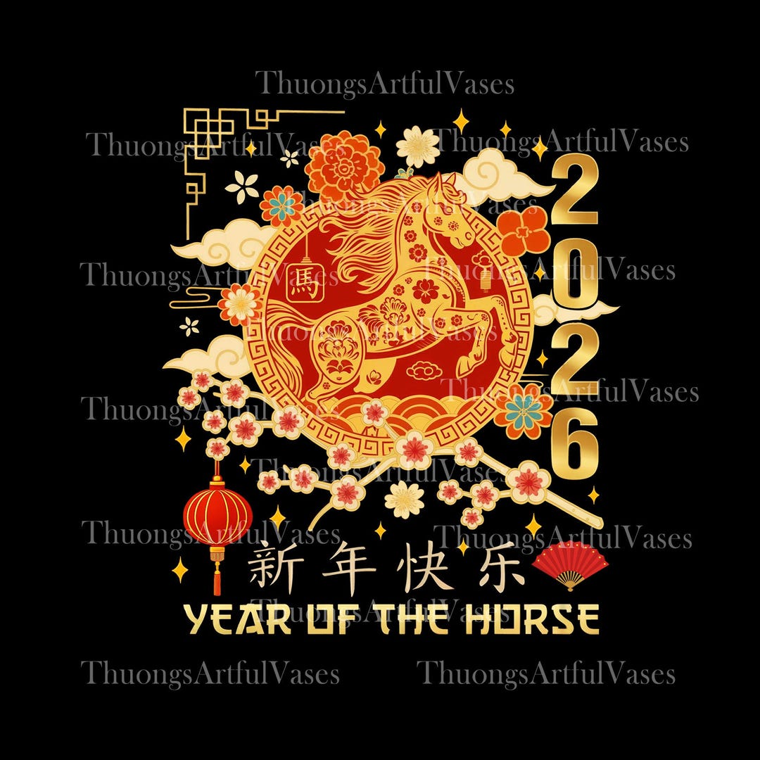 Year of the Horse 2026 PNG, Chinese Zodiac 2026 Png, Lunar New Year ...