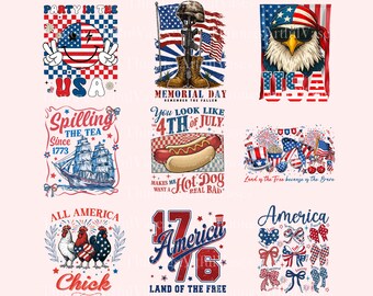 10 4th of July Bundle Png, 4th of July Png, Fourth Of July Png, USA Png, America Bundle Png, Independence Day, American Flag Png