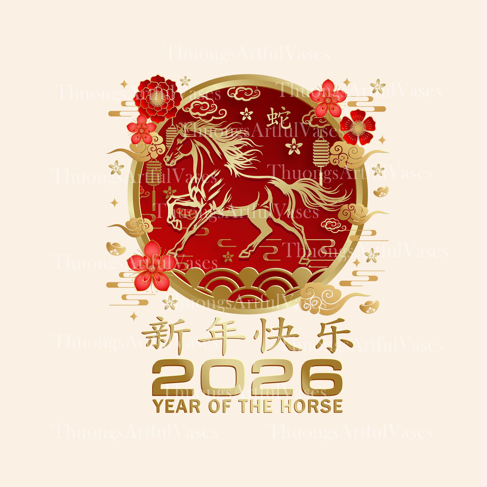 Year of the Horse 2026 PNG, Chinese Zodiac 2026 Png, Lunar New Year Png ...