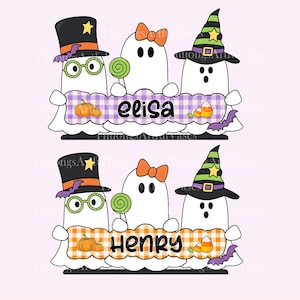 Personalized Halloween Kids Name Png, Custom names kids shirt Png, Boy Girl Halloween Boo Tee png, spooky ghost png, Cute Scary Shirt Png