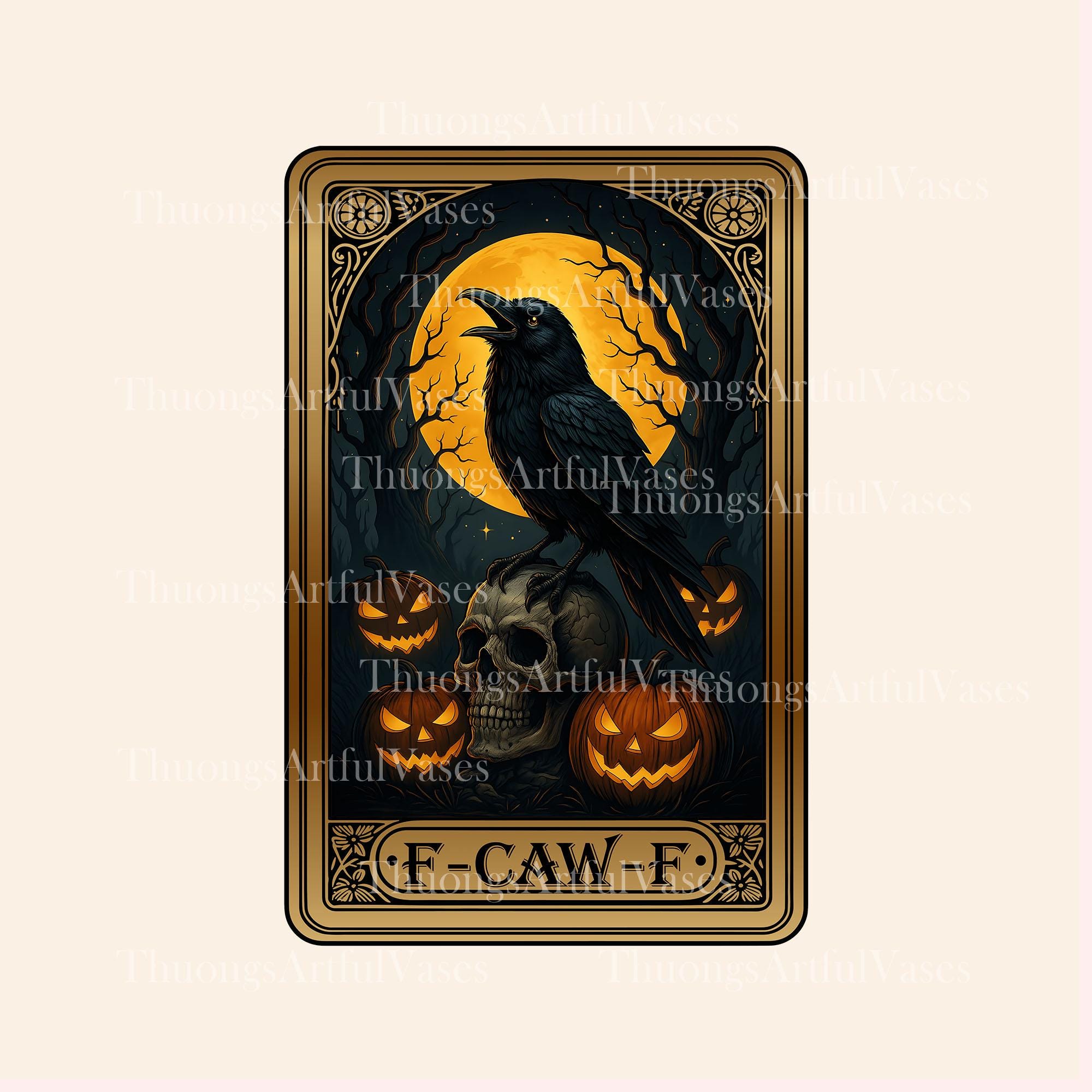 ハロウィンのカラスの頭蓋骨 PNG、F-Caw-F の面白い黒い鳥 PNG、黒い