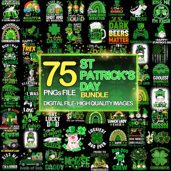 75+ St Patricks Day Png Bundle, St Patrick's Day Png, Lucky Mama Png, Happy St Patrick's Day, Shamrocks Png, Retro St Patrick's Png Bundle
