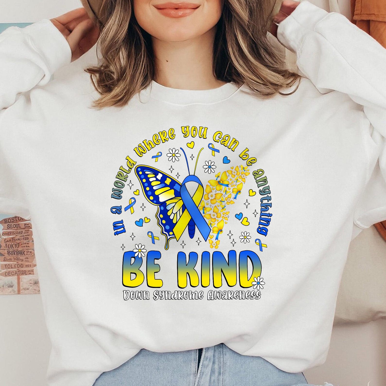 Be Kind Down Syndrome Awareness 3/21 PNG, in October We Wear Blue ...