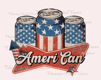 Ameri Can Png, 4th Of July Png, America Png, Independence Day PNG, Patriotic PNG, USA Flag Sublimation Designs, Western 4th of July Design