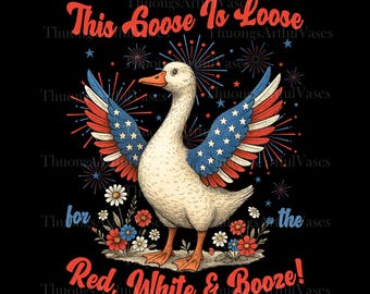Red White And Goose Png, 4th Of July Png, Funny Funny Goose Shirt, Goose Usa Png, Kids America Shirt Design Png, Independence Day
