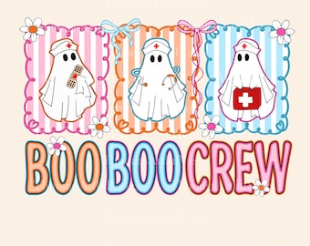 Boo Boo Crew Halloween Nurse PNG, Preppy Halloween Nurse Png, spooky nurse shirt, Funny Ghost Nurse Png, boo nurse shirt, Digital Download