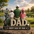 Best Dad By Par, Golf Gift, Personalized 2D Acrylic Plaque, Father's Day Golf Gift for Dad Grandpa, Golf Lover Gift For Him, Papa Golfing