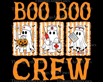 Boo Boo Crew Halloween-sjuksköterska png, Preppy Halloween-sjuksköterska png, läskig sjuksköterska-tröja png, rolig spöksjuksköterska png, medicinskt spöke, akutsjuksköterska png