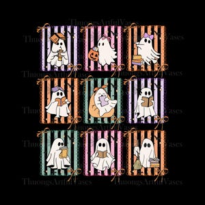 Halloween Preppy Spooky Teacher Ghost Trick Or Teach Png, Halloween Teacher Pencil Png, Spooky Teacher Sublimation, Book Ghost Png
