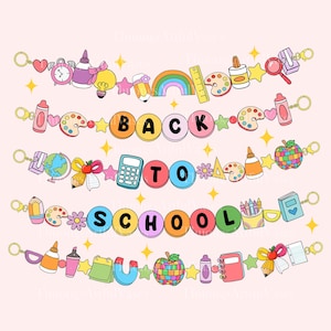Back To School Png, First Day Png, Bracelet School Png, Preppy Teacher Bracelets Png, Teach Png, Friendship Bracelet, Sublimation