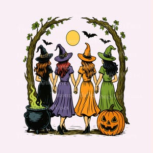 Retro Halloween Girls Will Be Girls Witch Png, Spooky Witchy Vibes Png, trick or treat png, Pumpkin Halloween shirt, Girly Halloween Tee Png