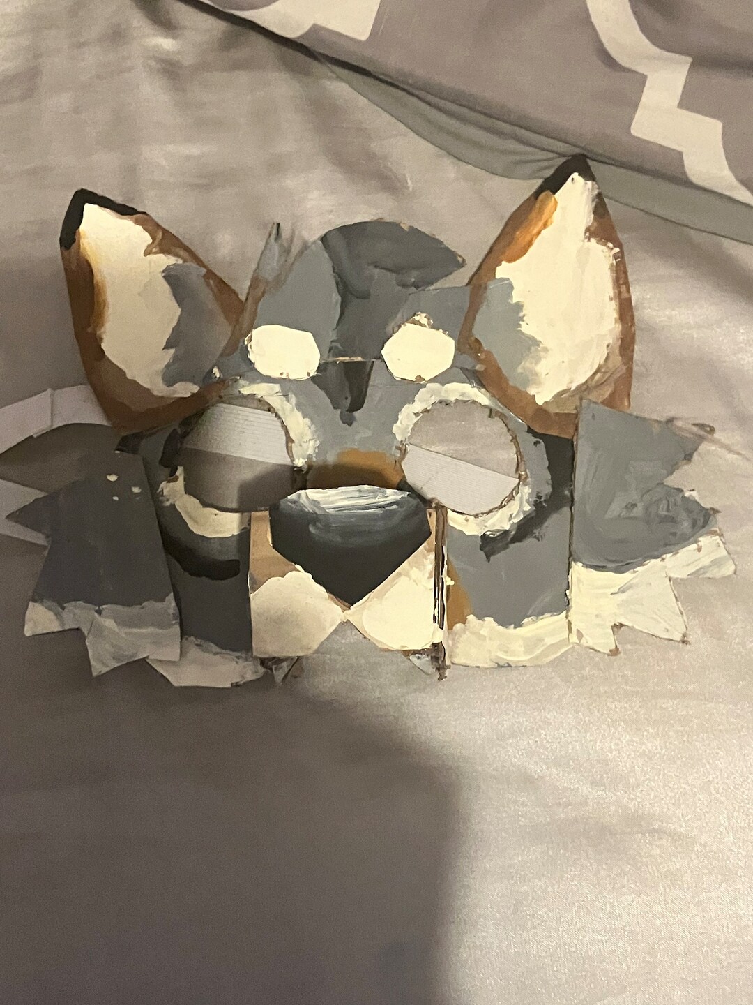 Cardboard Wolf Mask Etsy
