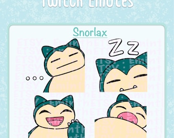 Kawaii Snorlax Emotes for Twitch/Discord (Digital File)