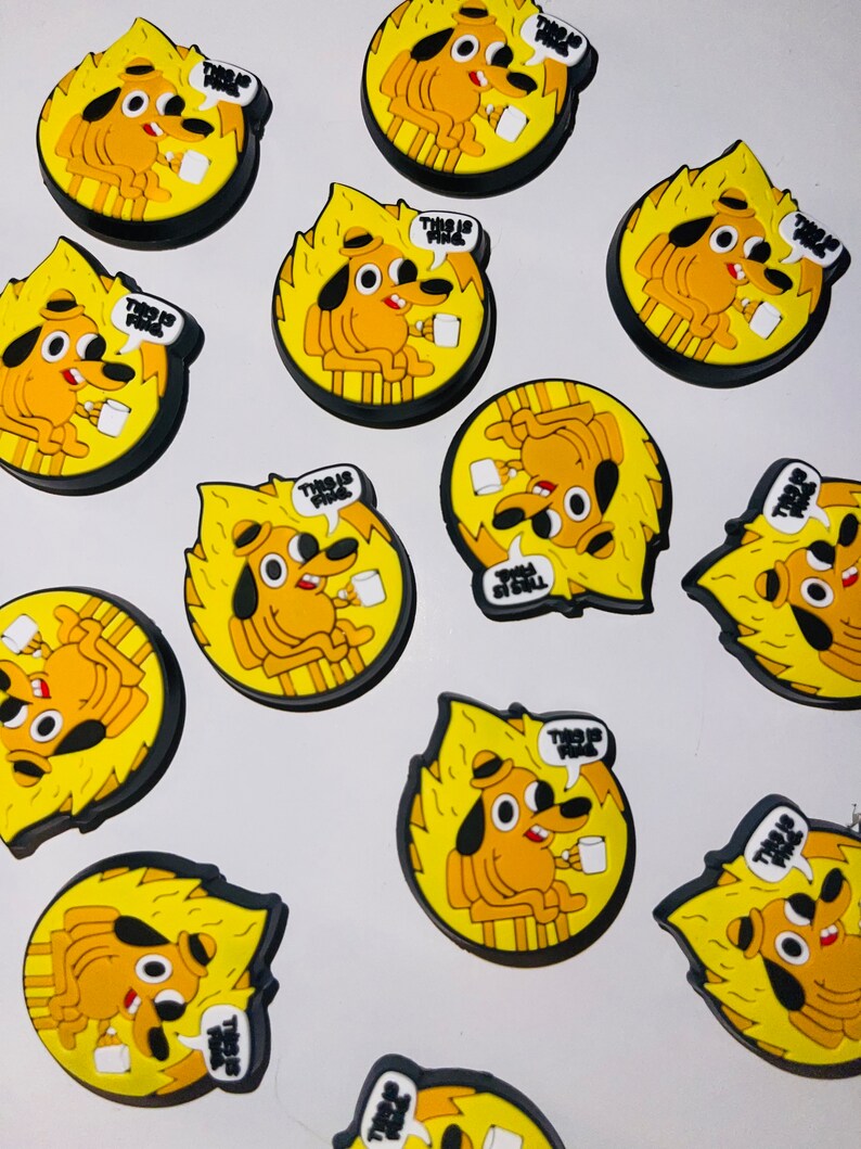 Funny Meme Croc Charms This is Fine Dog Jibbitz Etsy