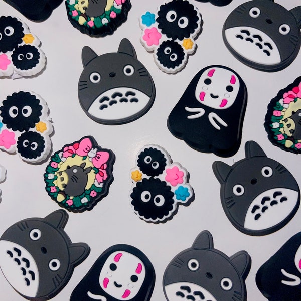 Kawaii Anime Croc Charms | Cute No Face, Totoro, Soot Sprites Charms