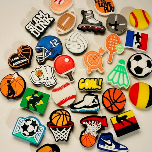 Sports Themed Croc Charms | Basketball, Soccer, Baseball etc.