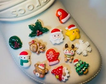 Small Resin Christmas Croc Charms | Cute Charms