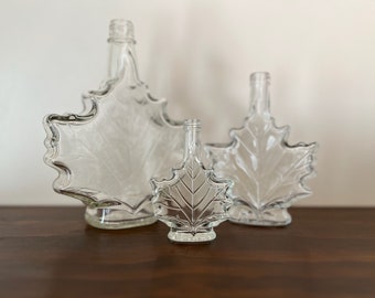 Glass Maple Leaf Bottle- Empty Individual