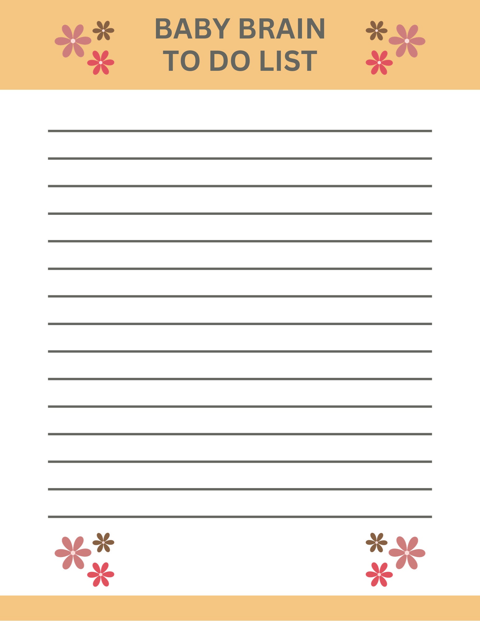 Mom Daily To Do List Printable