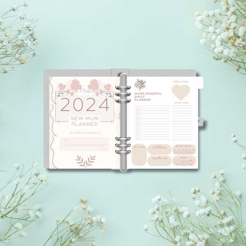 2024 Mom Planner Printable Bundle, Checklist for New Mums, Self Care