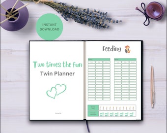 Newborn Twins Daily Tracker Printable, Twin Baby Tracker, Twin Mom PDF, Newborn Twin Log, Twin Feeding Sleeping Schedule,