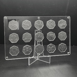 50p Coin Display Case (A Stylish Way to Show off your Coin Collection) Various sizes available