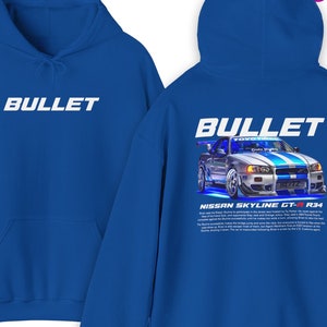 Car Hoodie, Fast and Furious, Fast and Furious Hoodie, Nissan Gtr R34, Nissan Skyline, Paul Walker, Bullet Fast and Furious