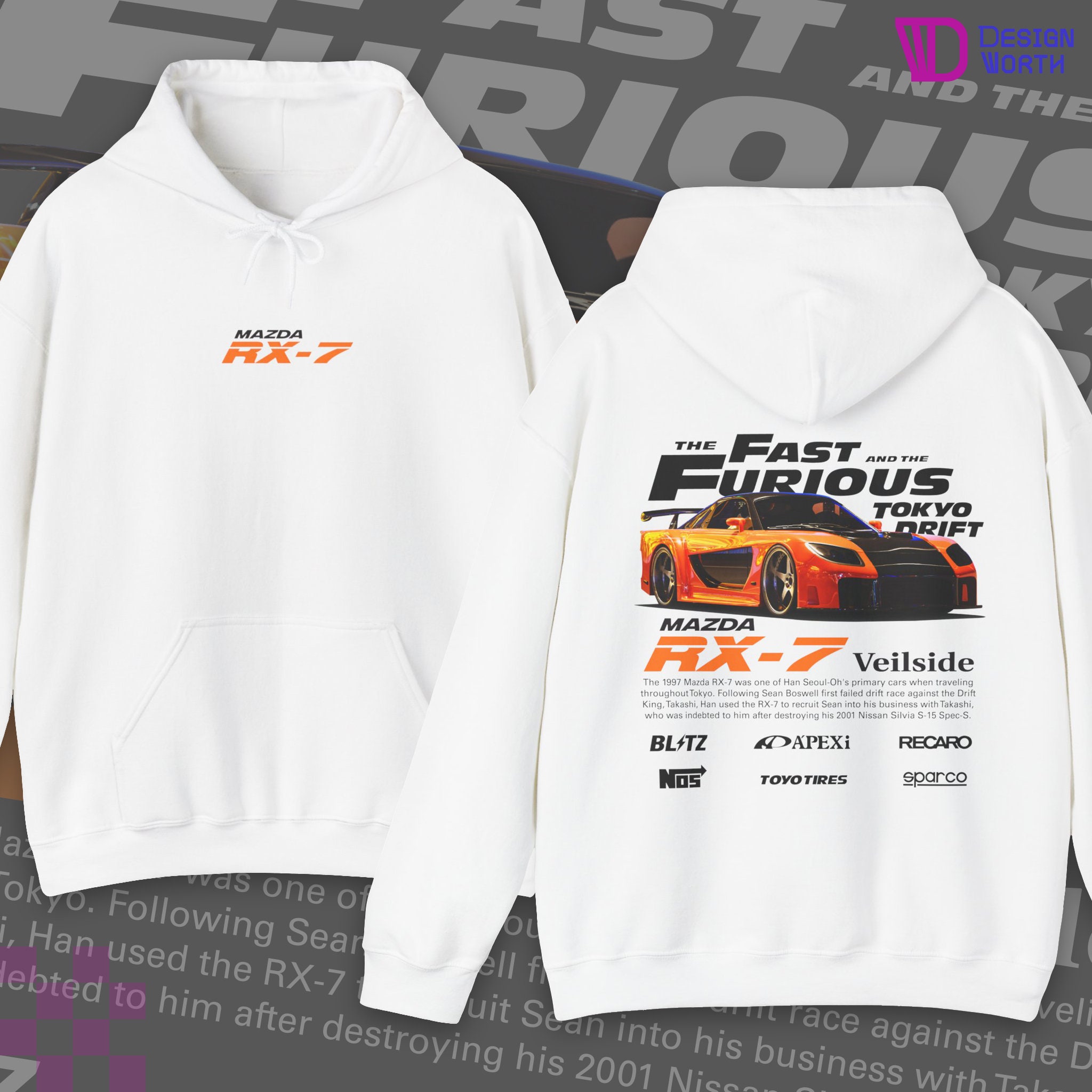 Mazda RX-7 Hoodie: Fast and Furious JDM Car Guy Gift - Etsy