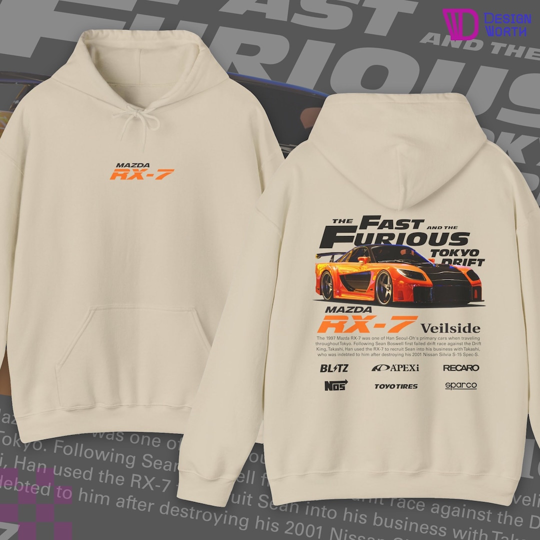 Mazda RX-7 Hoodie: Fast and Furious JDM Car Guy Gift - Etsy