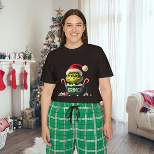 Grinch Christmas Pjs For Family,Women Pajamas Set-Green Monster Pattern,  Merry Christmas Pattern Gift 