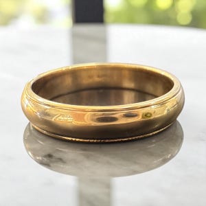 Vintage 14k Yellow Gold Wedding Band – Size 9, 4.3mm Wide | Classic Estate Gold Ring | Stacking Spacer | Wedding Jewelry | Anniversary