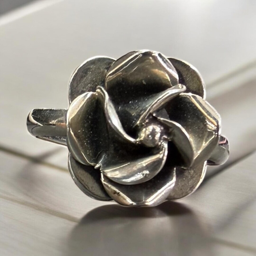 Bague Vintage En Argent Massif 925 - Taille 53 - Anneau Charmant - Occasion