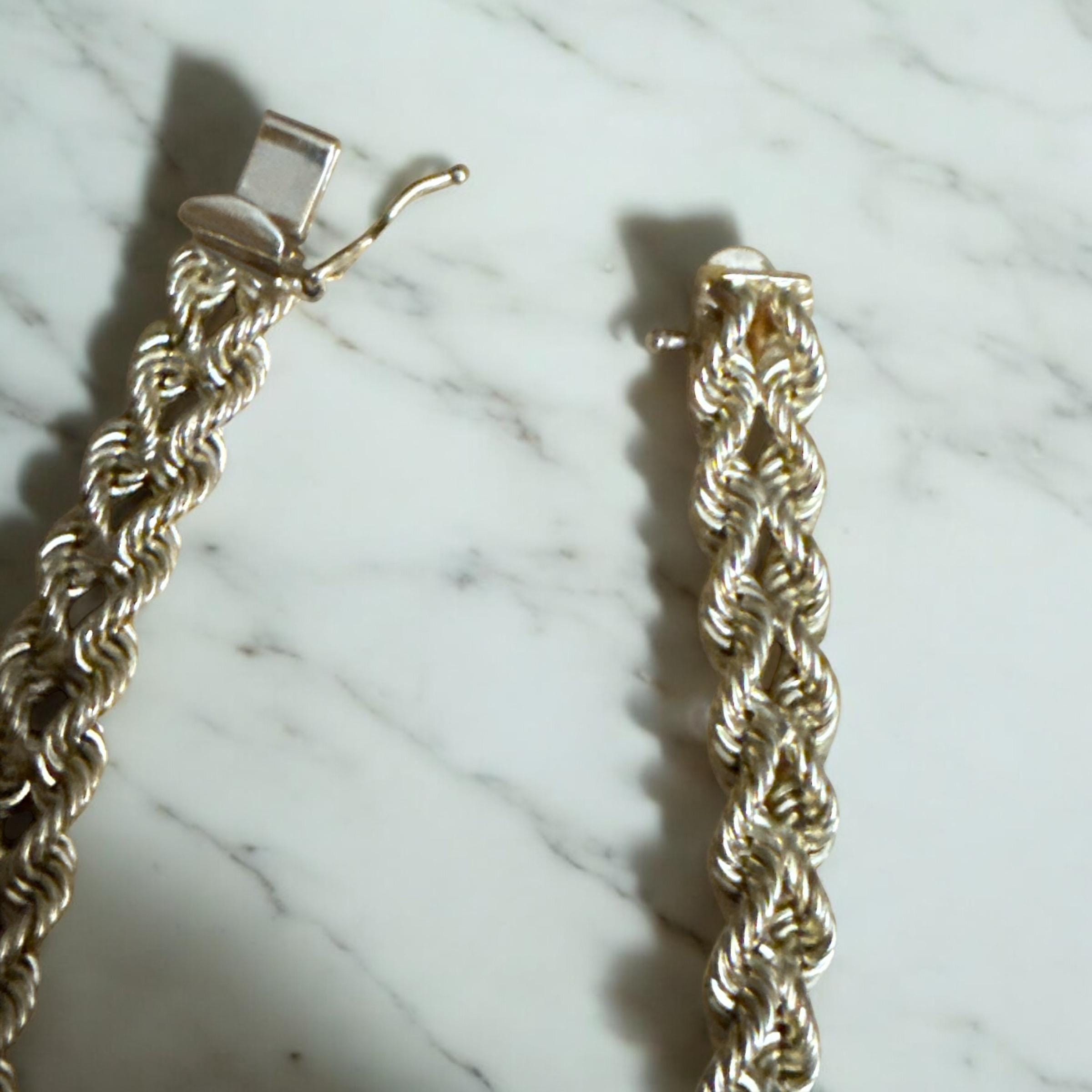 Vintage 14kt Yellow Gold Double Rope Chain Bracelet - 7 Inches 80s