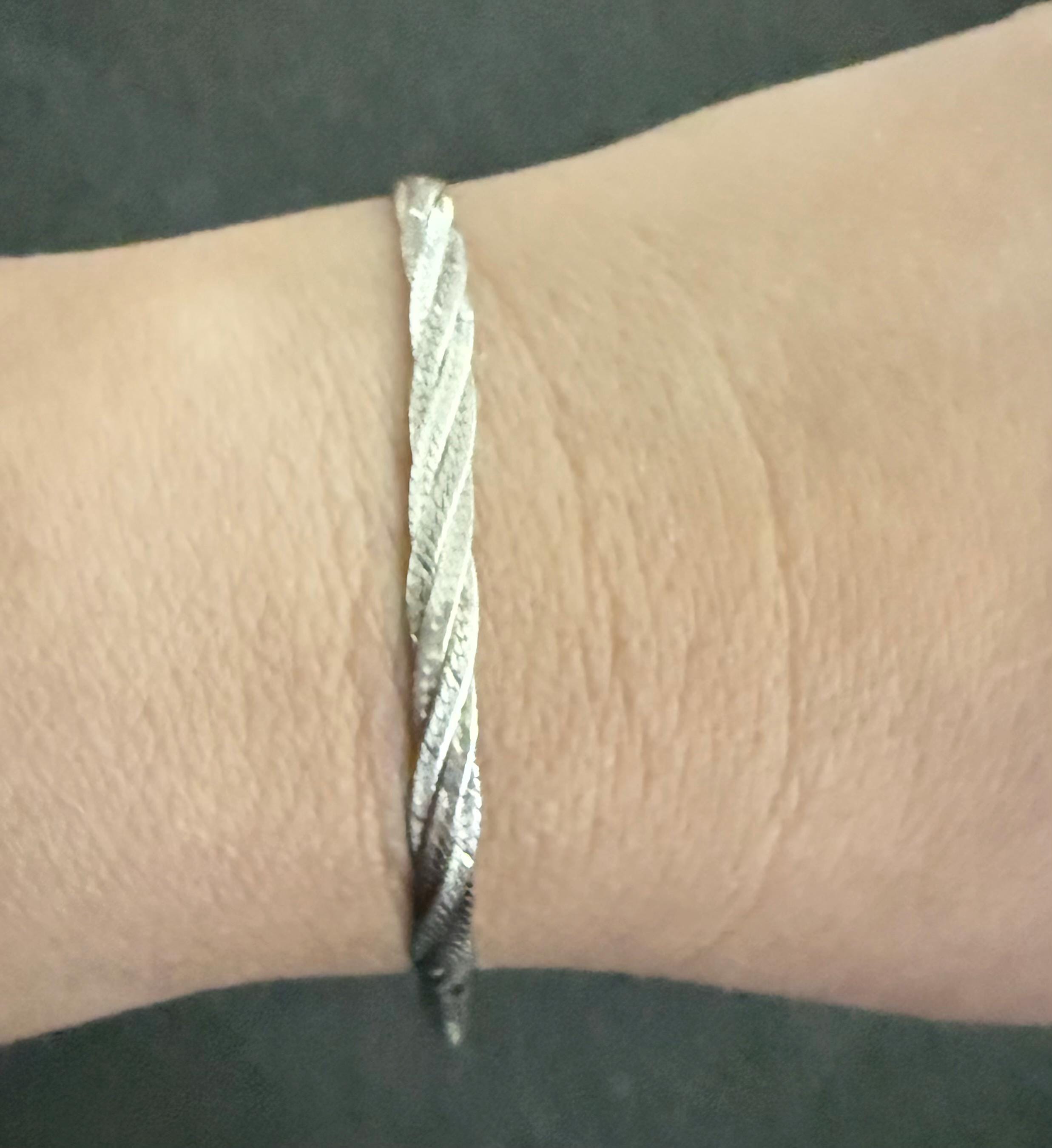 925 Italy Twisted Herringbone Bracelet - Etsy