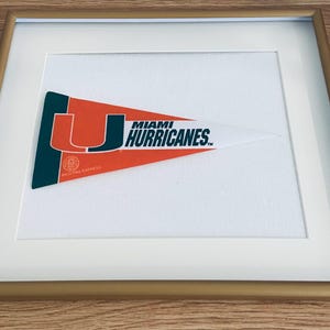 Miami Hurricanes Pennant Framed 11x13