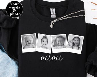 Custom Mimi Sweatshirt Personalized Gift For Grandma Mimi Comfort Colors Mothers Day Gift Nana Custom Grandkids Photo Shirt Grandma Shirt