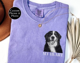 Custom Pet Photo Shirt Custom Picture Pet Shirt Personalized Comfort Colors Pet Shirt Bootleg Dog Lover Gift Cat Lover Gift Pet Loss Gift