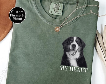 Custom Pet Photo Shirt Custom Picture Pet Shirt Personalized Comfort Colors Pet Shirt Bootleg Dog Lover Gift Cat Lover Gift Pet Loss Gift